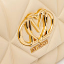 Borsa Donna a Mano con Tracolla LOVE MOSCHINO linea Embossed Trapuntata color Burro
