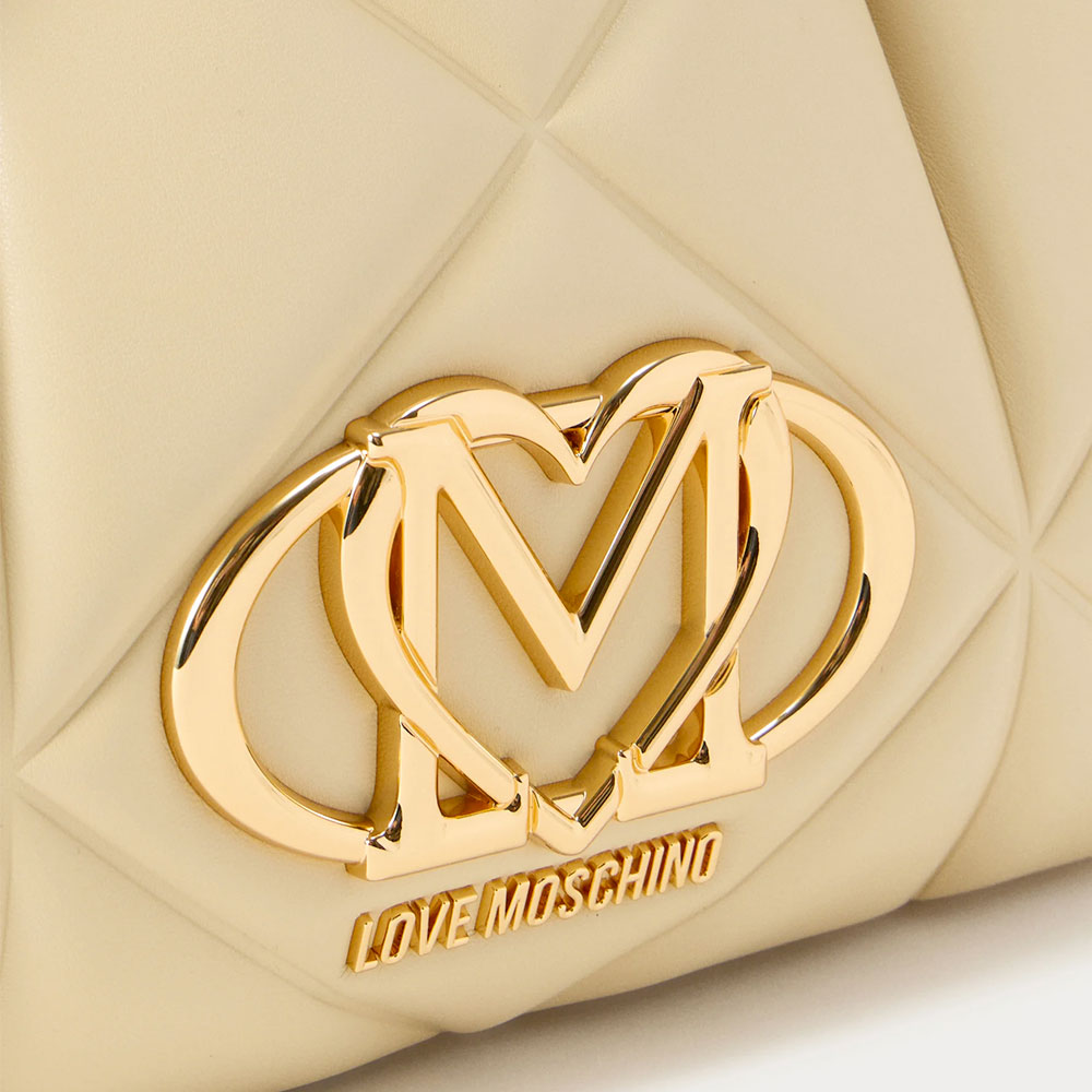 Borsa Donna Secchiello Small LOVE MOSCHINO linea Embossed Trapuntata color Burro