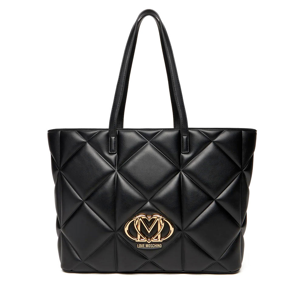 Shopping Bag Large LOVE MOSCHINO linea Embossed Trapuntata Nera