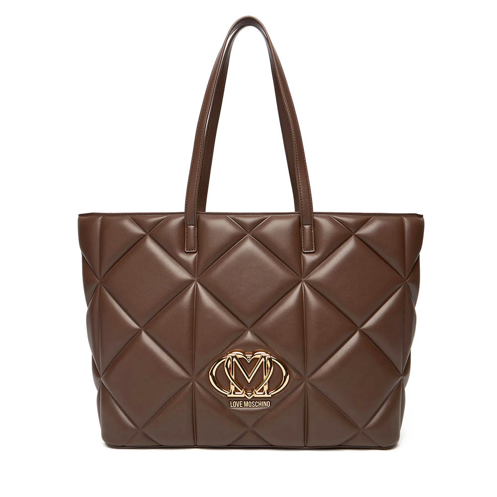 Shopping Bag Large LOVE MOSCHINO linea Embossed Trapuntata Marrone