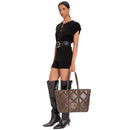 Shopping Bag Large LOVE MOSCHINO linea Embossed Trapuntata Marrone