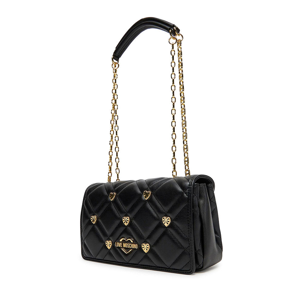 Borsa Donna a Spalla e Tracolla LOVE MOSCHINO linea Heart Studs Nera
