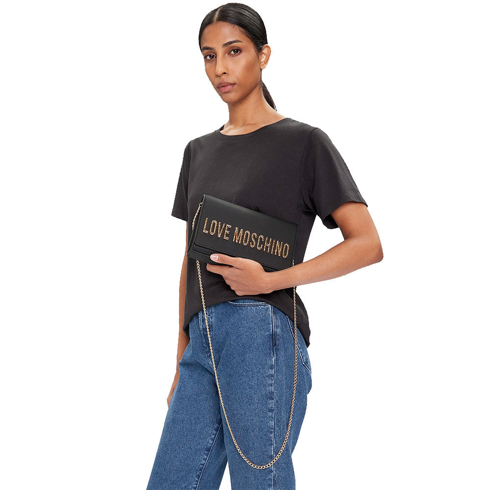 Clutch Donna con Tracolla LOVE MOSCHINO Nera con Maxi Logo