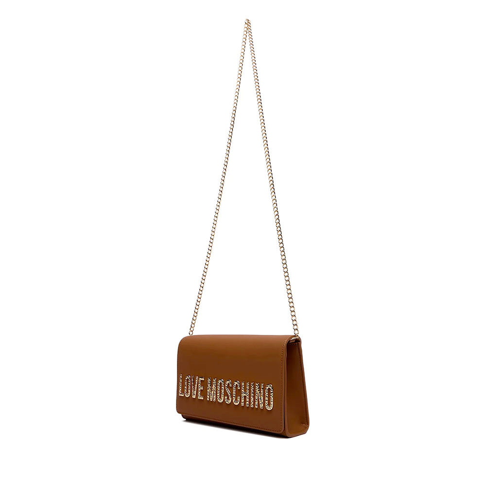 Clutch Donna con Tracolla LOVE MOSCHINO color Cuoio con Maxi Logo