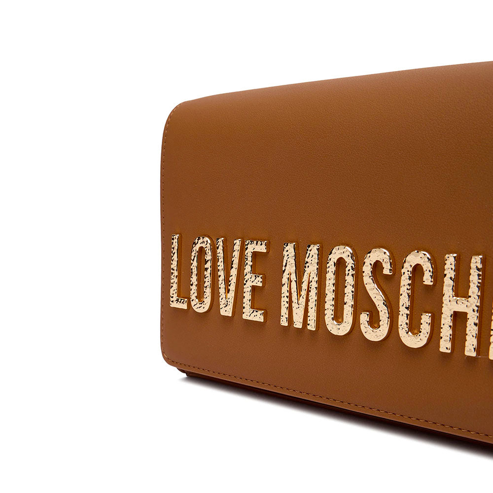 Clutch Donna con Tracolla LOVE MOSCHINO color Cuoio con Maxi Logo