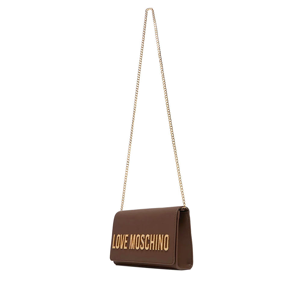 Clutch Donna con Tracolla LOVE MOSCHINO Marrone con Maxi Logo