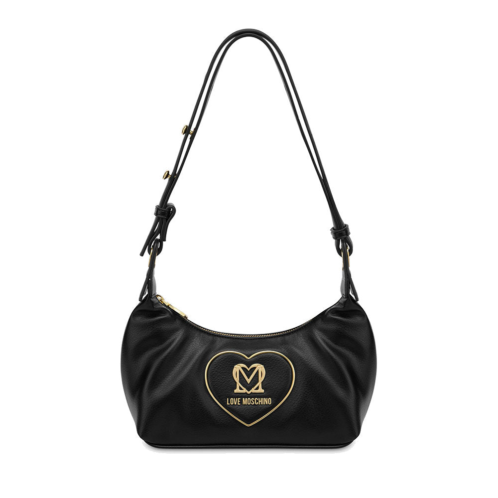 LOVE MOSCHINO HEART PLAQUE LINIE
Schwarze Hobo-Tasche mit Logo