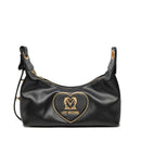 LOVE MOSCHINO HEART PLAQUE LINIE
Schwarze Hobo-Tasche mit Logo