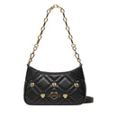 LOVE MOSCHINO Damen-Schultertasche, Herznieten-Linie, Schwarz