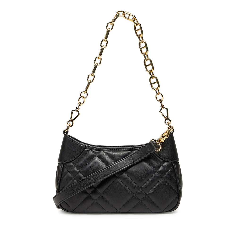 LOVE MOSCHINO Damen-Schultertasche, Herznieten-Linie, Schwarz