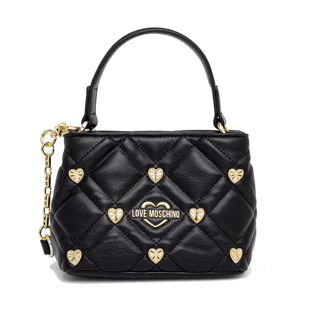 LOVE MOSCHINO Damenhandtasche, Herznieten-Linie, Schwarz