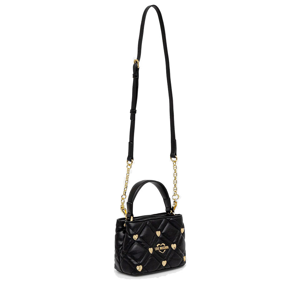 LOVE MOSCHINO Damenhandtasche, Herznieten-Linie, Schwarz