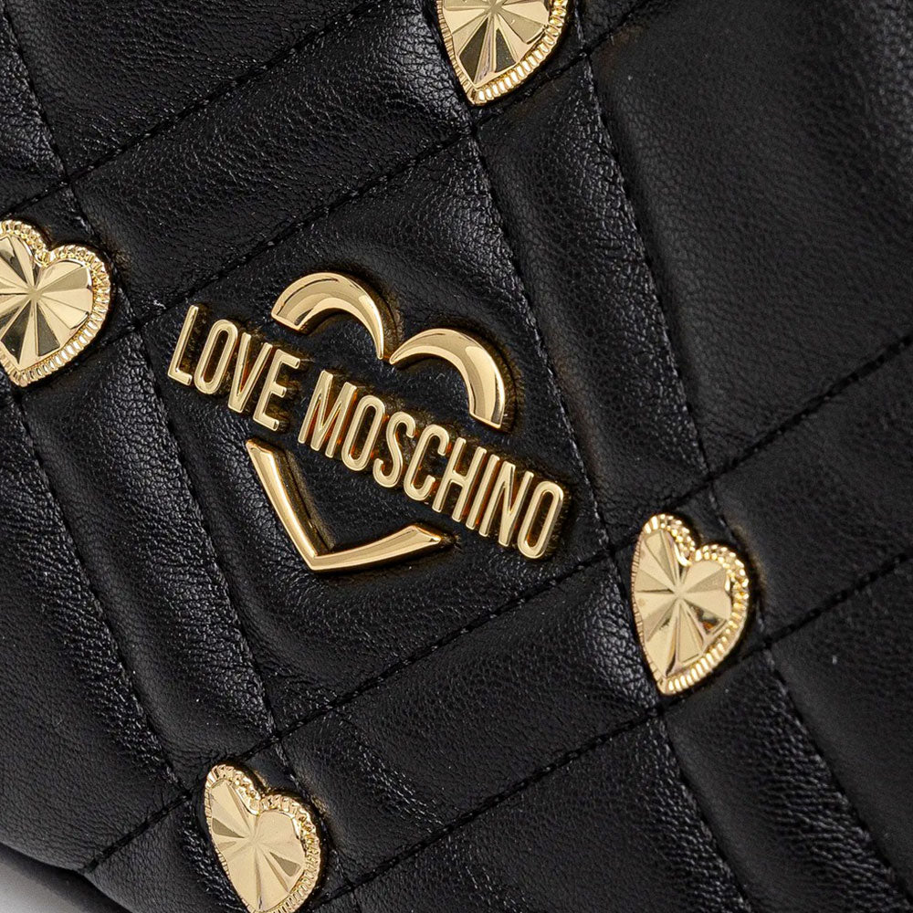 LOVE MOSCHINO Damenhandtasche, Herznieten-Linie, Schwarz
