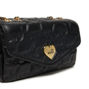 LOVE MOSCHINO 
Schwarze Schulter- und Umhängetasche mit All Over gesticktem Logo