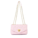 LOVE MOSCHINO 
Rosa Schulter- und Umhängetasche mit durchgehendem gesticktem Logo