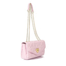 LOVE MOSCHINO 
Rosa Schulter- und Umhängetasche mit durchgehendem gesticktem Logo