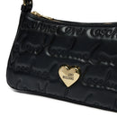 LOVE MOSCHINO 
Schwarzem Hobo Bag mit allover gesticktem Logo