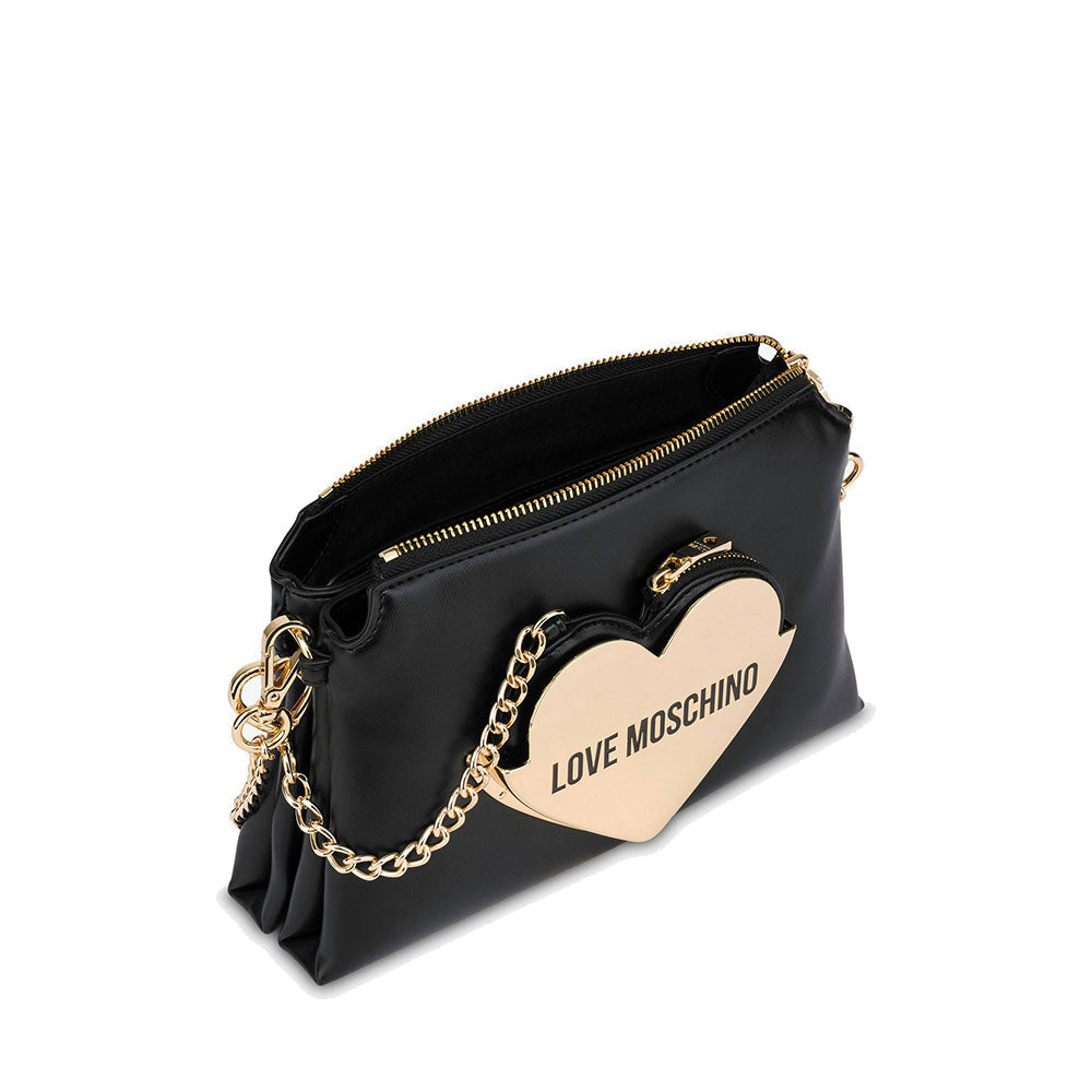 LOVE MOSCHINO Damen Umhängetasche Baby Heart Linie Schwarz