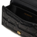 Clutch Donna con Tracolla LOVE MOSCHINO Nera con Logo Ricamato All Over