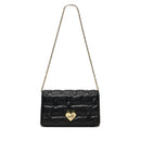 Clutch Donna con Tracolla LOVE MOSCHINO Nera con Logo Ricamato All Over