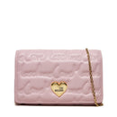 LOVE MOSCHINO 
Damen Clutch mit Schultergurt Rosa mit Allover-Logostickerei