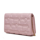 LOVE MOSCHINO 
Damen Clutch mit Schultergurt Rosa mit Allover-Logostickerei