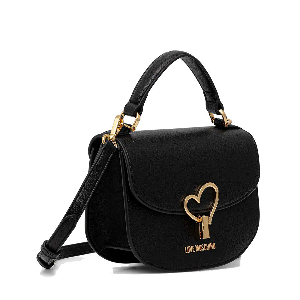 Borsa Donna a Mano LOVE MOSCHINO linea Heart Turnlock Nera