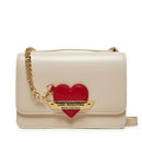 LOVE MOSCHINO Made With Love Linie 
Damen Umhängetasche in Elfenbeinfarbe