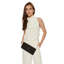 Clutch Donna con Tracolla LOVE MOSCHINO in Tessuto Laminato Nero