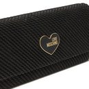 Clutch Donna con Tracolla LOVE MOSCHINO in Tessuto Laminato Nero