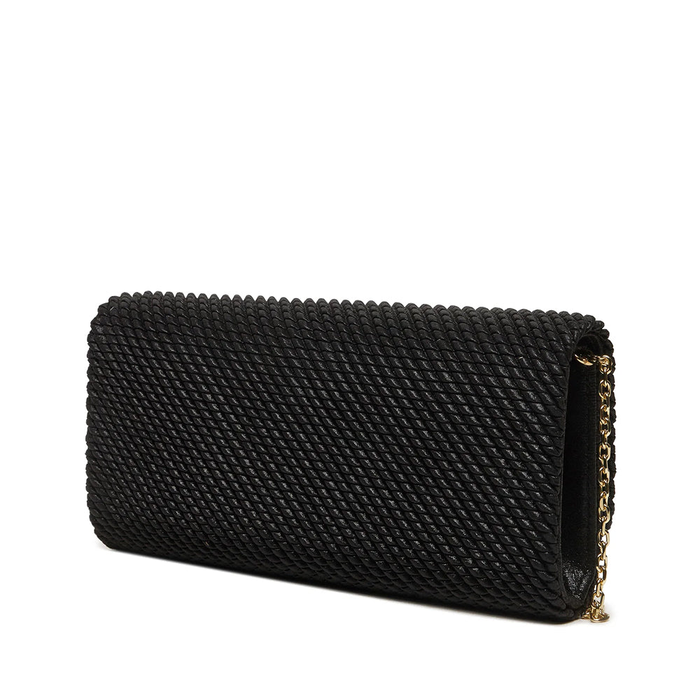Clutch Donna con Tracolla LOVE MOSCHINO in Tessuto Laminato Nero