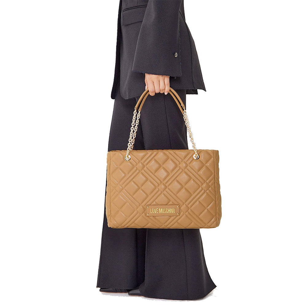 Shopping Bag Trapuntata LOVE MOSCHINO linea Quilted Beige