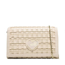 Clutch Donna con Tracolla LOVE MOSCHINO linea Smart effetto Intreccio Avorio