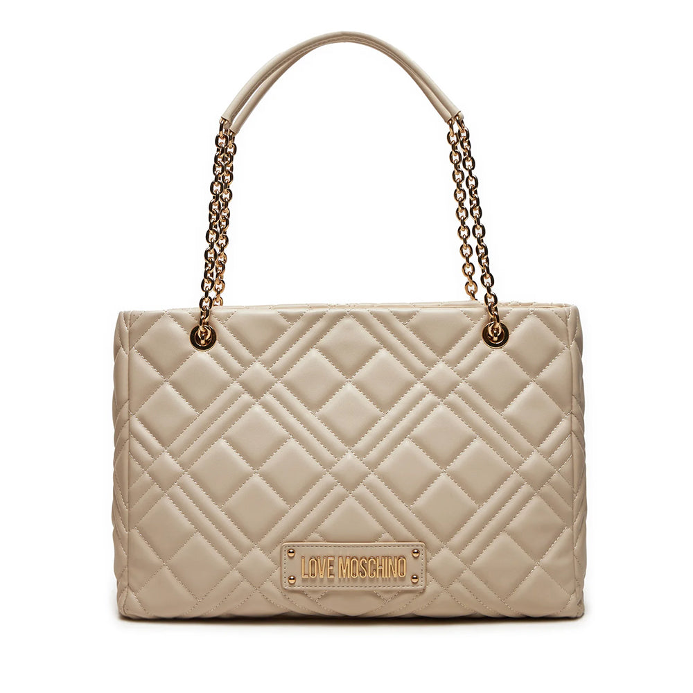 Shopping Bag Trapuntata LOVE MOSCHINO linea Quilted colore Avorio