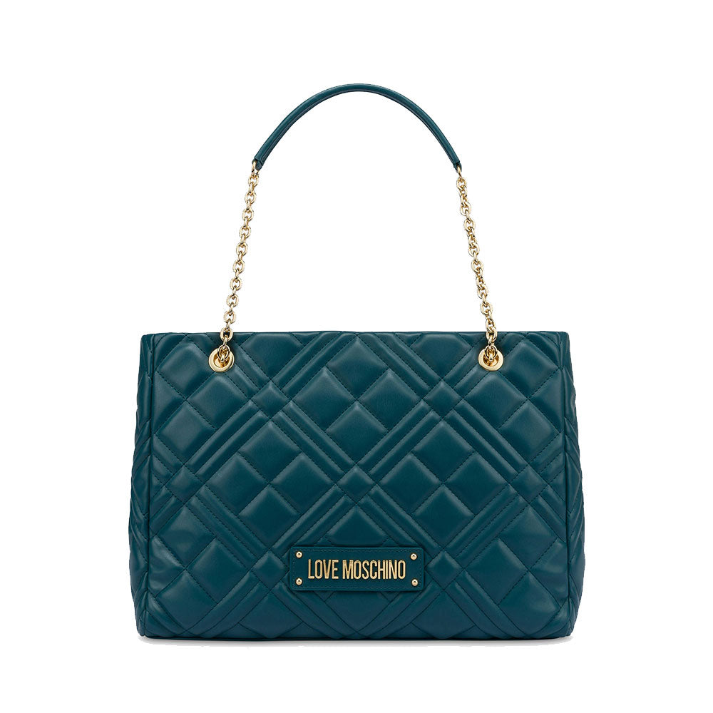 Shopping Bag Trapuntata LOVE MOSCHINO linea Quilted color Smeraldo