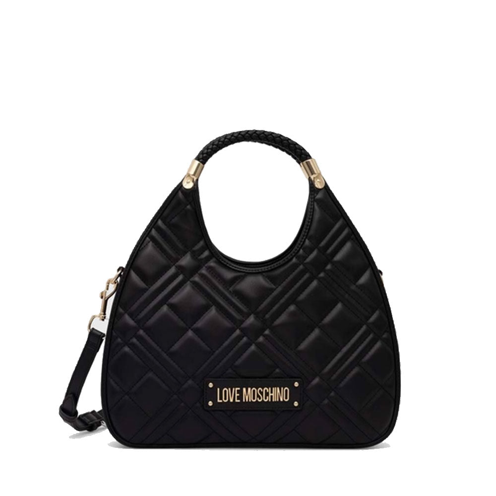 LOVE MOSCHINO QUILTED LINIE 
Schwarze Hobo-Handtasche 