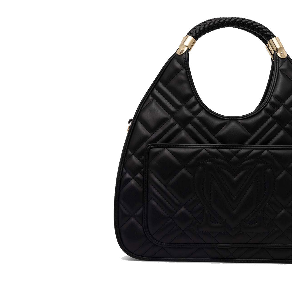 Hobo Bag a Mano Trapuntata LOVE MOSCHINO linea Quilted colore Nero