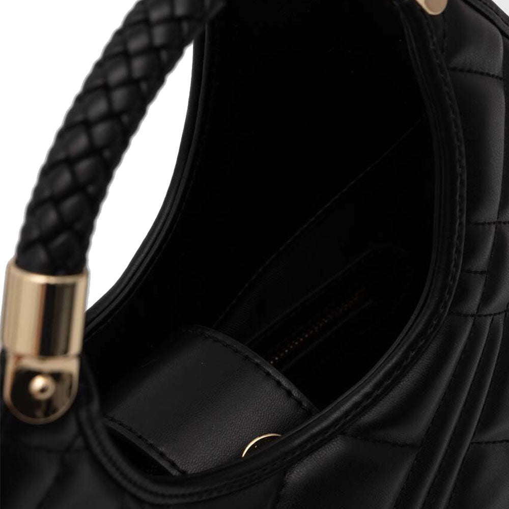 LOVE MOSCHINO QUILTED LINIE 
Schwarze Hobo-Handtasche 