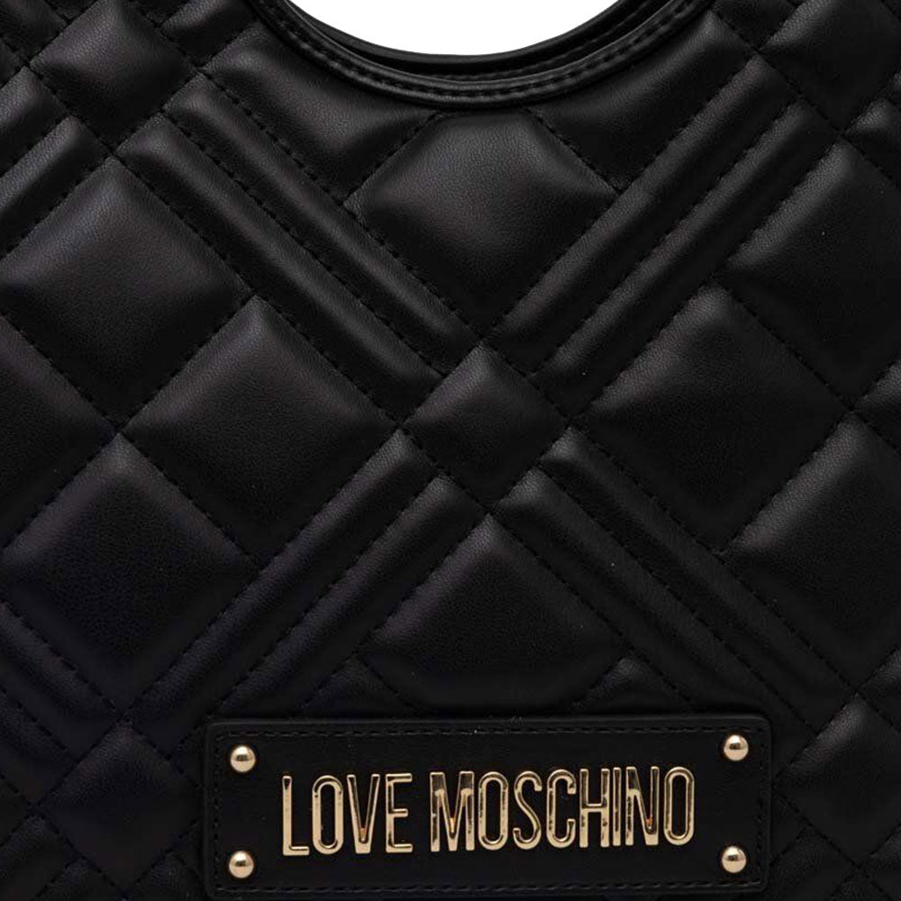 LOVE MOSCHINO QUILTED LINIE 
Schwarze Hobo-Handtasche 