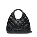 LOVE MOSCHINO QUILTED LINIE
Schwarze Hobo-Tasche mit Gunmetal-Logo