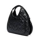 Hobo Bag a Mano Trapuntata LOVE MOSCHINO linea Quilted Nero con Logo Canna di Fucile