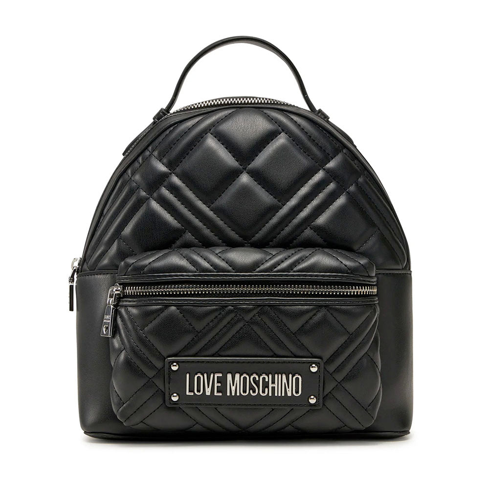 Zaino Donna LOVE MOSCHINO linea Quilted Trapuntato Nero e Nikel