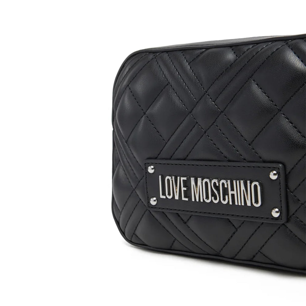 Camera Case Trapuntata LOVE MOSCHINO linea Quilted colore Nero e Nikel