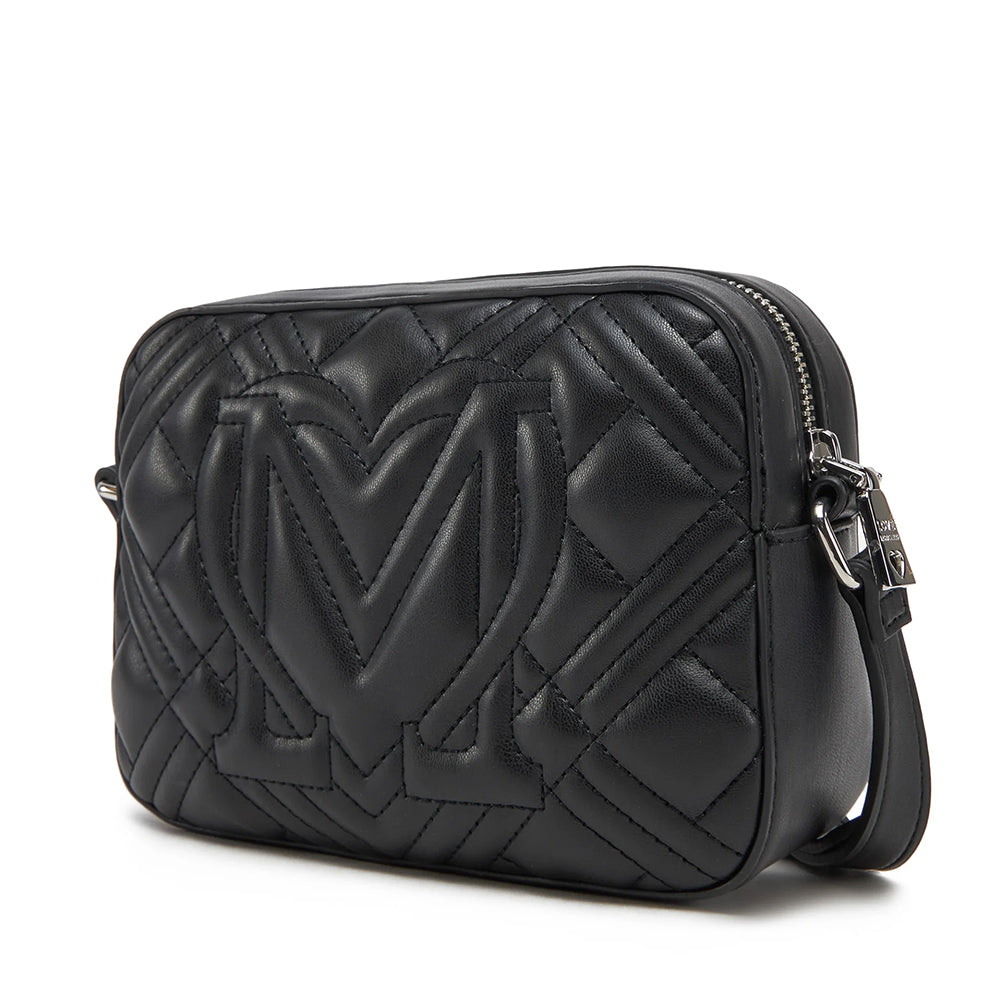 Camera Case Trapuntata LOVE MOSCHINO linea Quilted colore Nero e Nikel