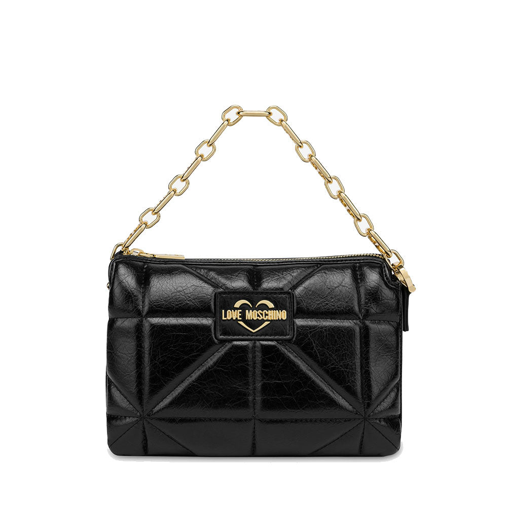 LOVE MOSCHINO GEOMETRIC QUILTED LINIE 
Schwarze Damen Handtasche 