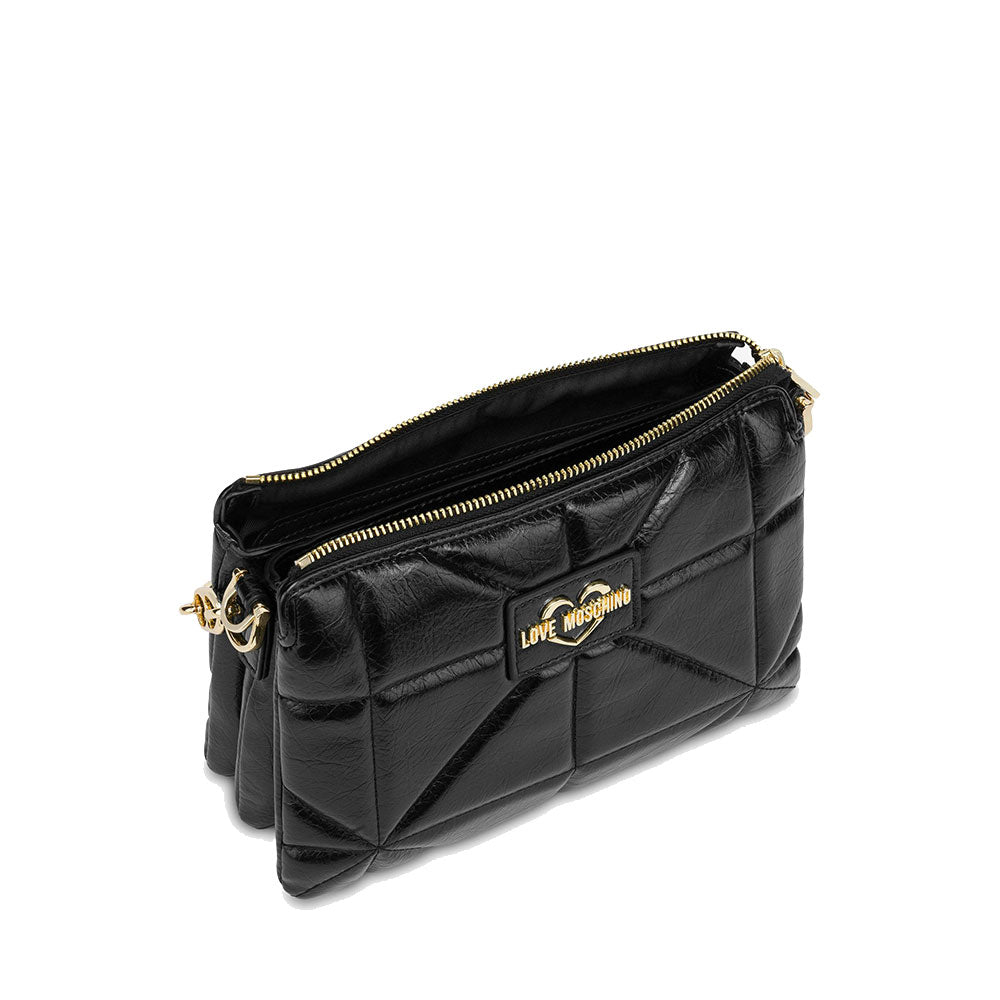 LOVE MOSCHINO GEOMETRIC QUILTED LINIE 
Schwarze Damen Handtasche 