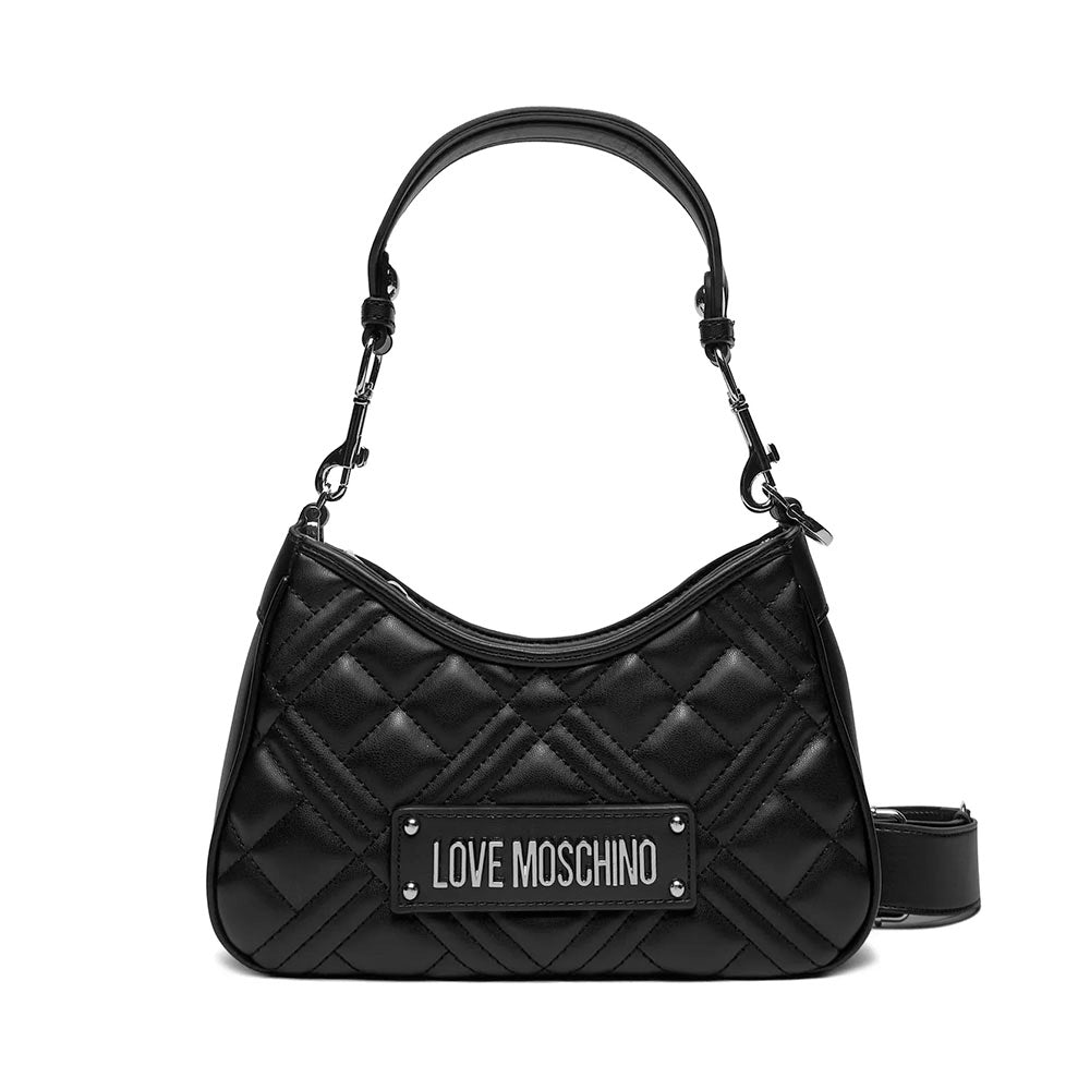 Hobo Bag Trapuntata LOVE MOSCHINO linea Quilted colore Nero e Nikel
