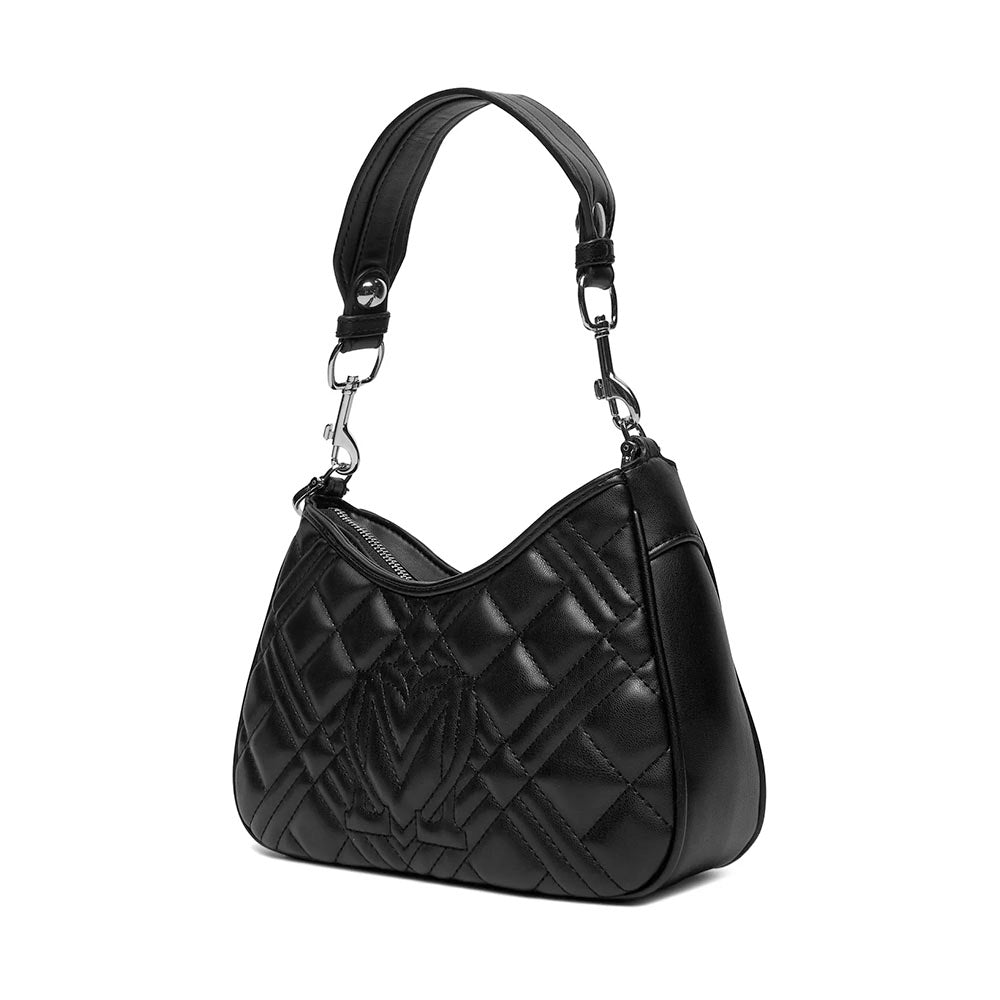 Hobo Bag Trapuntata LOVE MOSCHINO linea Quilted colore Nero e Nikel