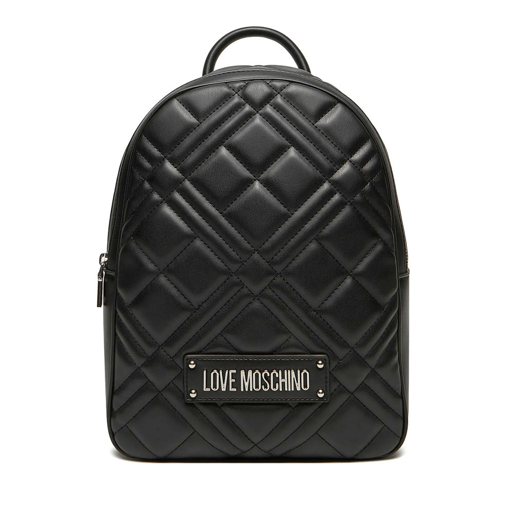 Zaino Donna LOVE MOSCHINO linea Quilted Trapuntato Nero e Nikel