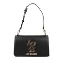 Borsa a Spalla LOVE MOSCHINO linea Love Nera con Inserti stampa Cocco
